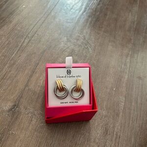 NWT House of Harlow 1960 Gold and Silver Hoop Earrings